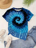 Tie-dyed Printed Round Neck Short Sleeve Personalized Ladies