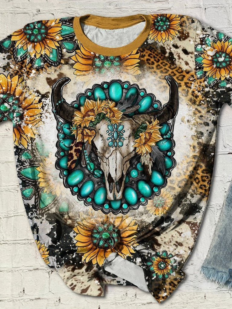 Casual 3D Printed T-Shirt  Round Neck Short Sleeves