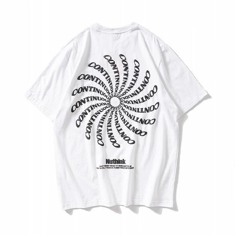 Trendy Round Neck Print Half-sleeve American Street Hip-hop Five-point Sleeve T-shirt