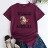 Women's Fashion Owl Letters Fashion Round Neck Short Sleeve