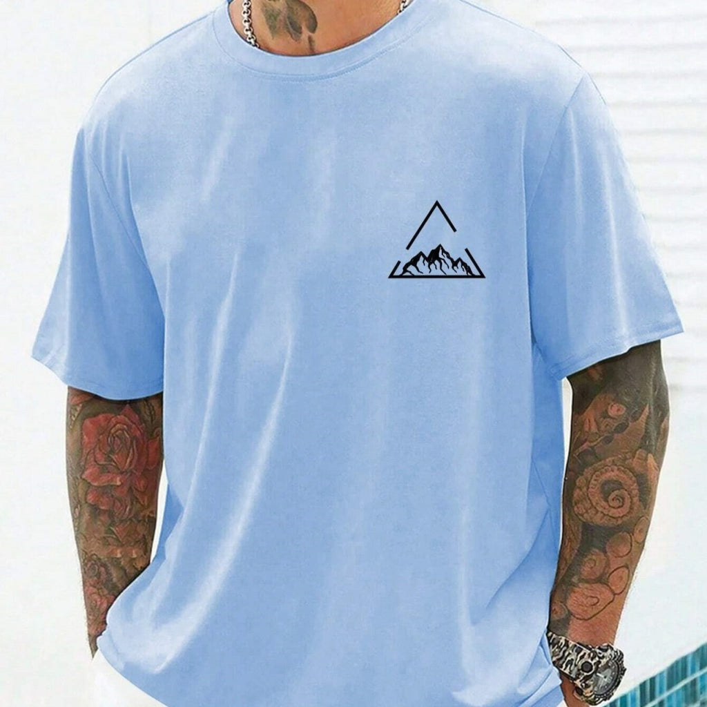 Men's Casual Loose Round Neck 3D Digital Printing Short Sleeve