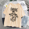 Skull Print Round Neck Loose Short Sleeves T-shirt