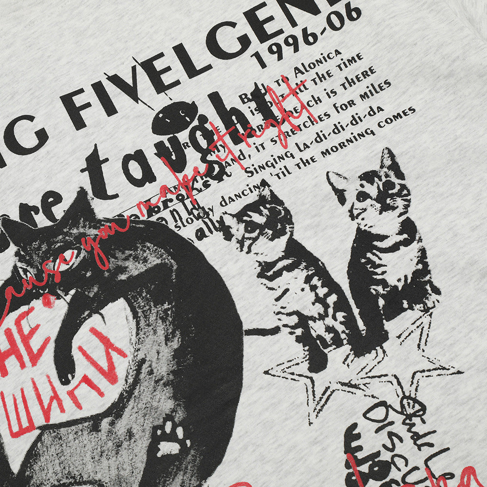 Men's Abstract Animal Kitten Sports Short Sleeve