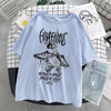 Skull Print Round Neck Loose Short Sleeves T-shirt
