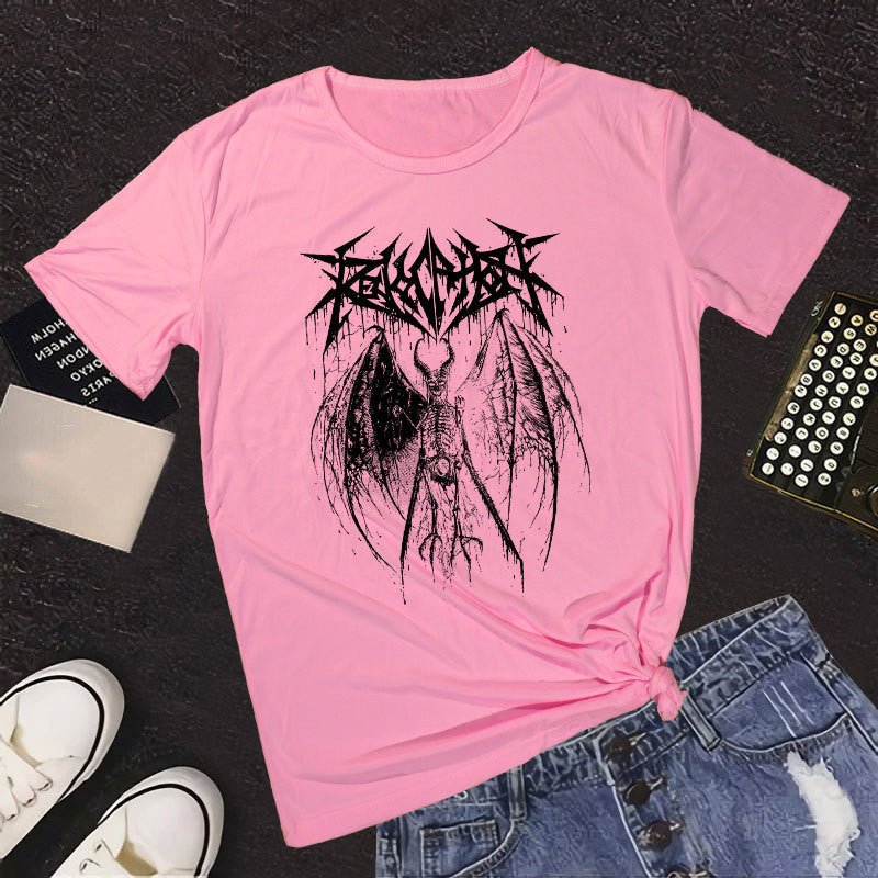 Women's Printed Short Sleeve Loose Top