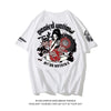 Men's Japanese-style Tattoo T-shirt Cherry Blossom Pattern Top