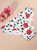 6-Pack Elegant Floral Print Women's Briefs, Seamless Knit Nylon Underwear with Wave Trim, Mid-Waist, Quick-Dry, Yoga & Dance Comfort Fit Panties