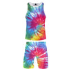 Peripheral 3D Color Printing Vest  Beach Pants Set