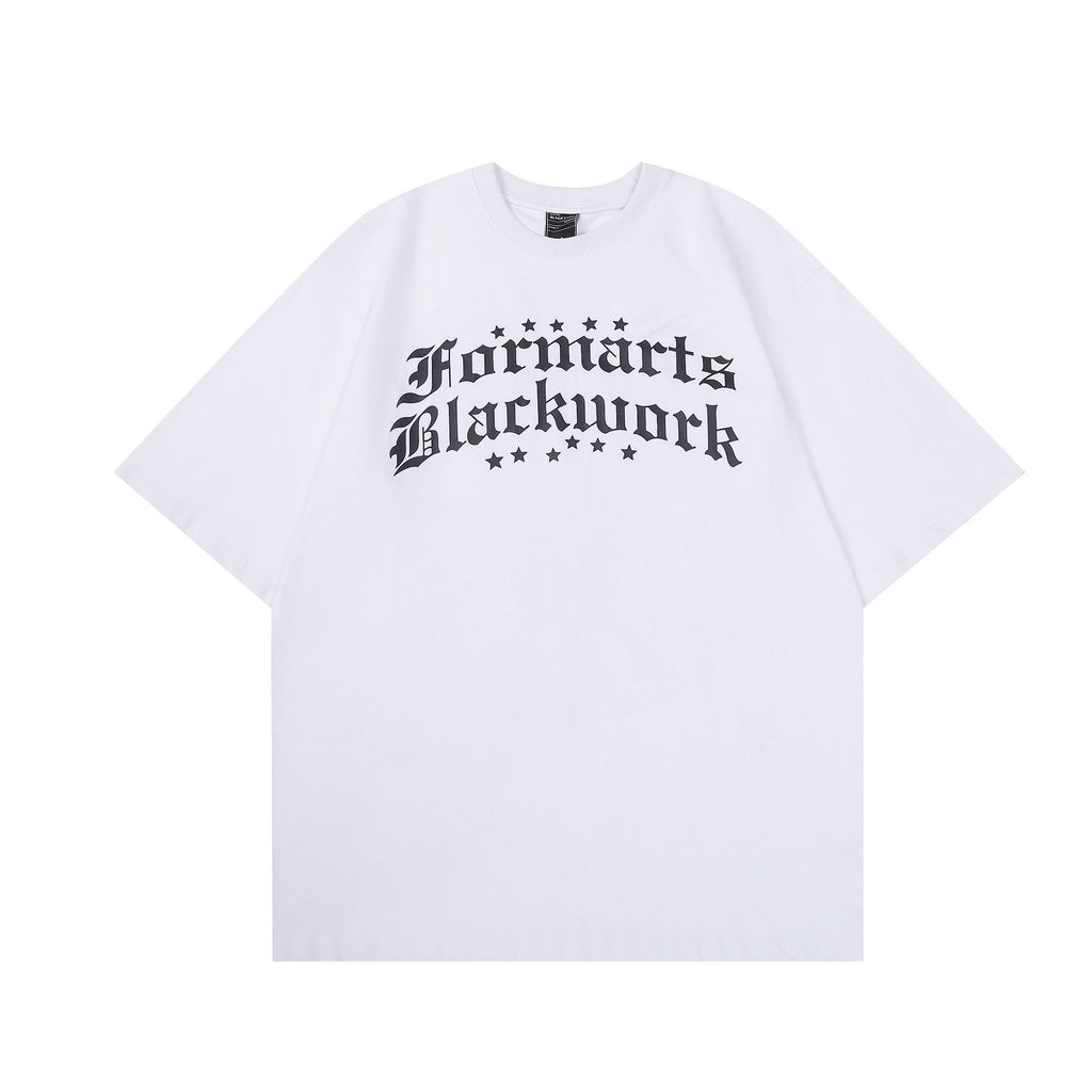 Summer High Street Tide Brand Loose Cotton Half-sleeve T-shirt