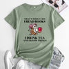 Women's Fashion Owl Letters Fashion Round Neck Short Sleeve