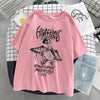 Skull Print Round Neck Loose Short Sleeves T-shirt