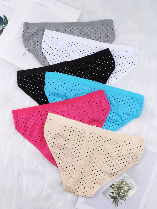 6 Pack Colorful Soft & Stretchy Cotton Bikini Briefs - Ultra-Comfortable, Breathable, and Vibrant Women's Lingerie & Underwear - Assorted Colors, Everyday Wear, and Perfect Gift Idea