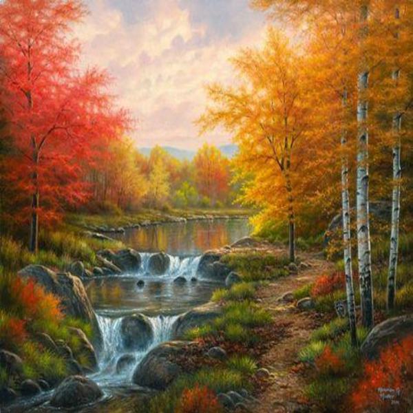  Autumn Forest Diamond Painting Kits 5D Diamond Art