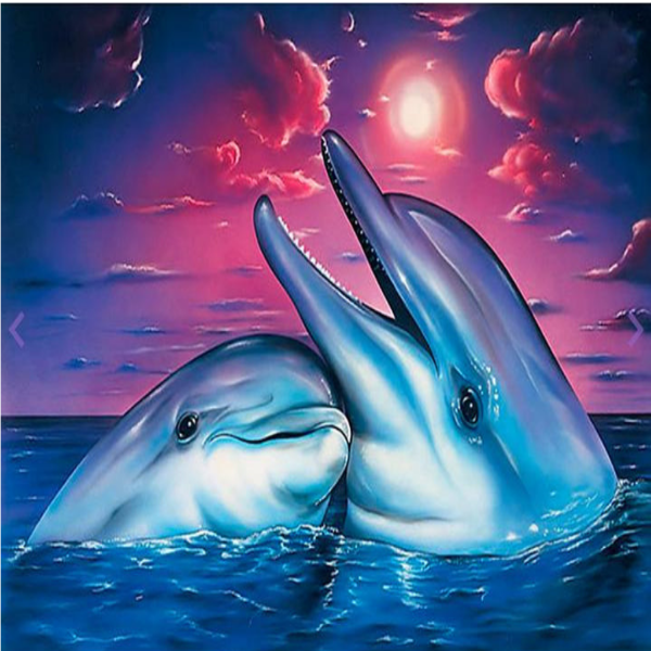 Diamond Painting Glow in the Dark - Dolphins