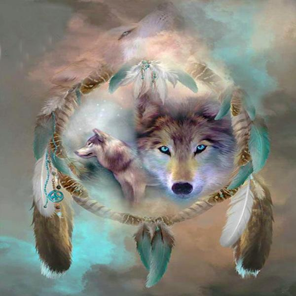 Spirit Wolf Diamond Painting Kit with Free Shipping – 5D Diamond Paintings