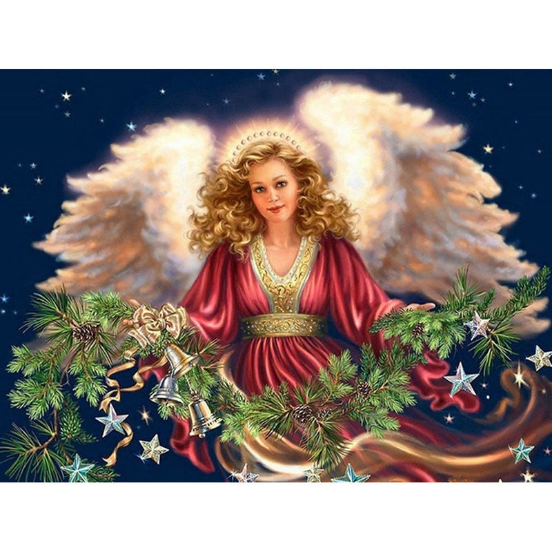Angel's Christmas Sprigs Diamond Painting Kit with Free Shipping