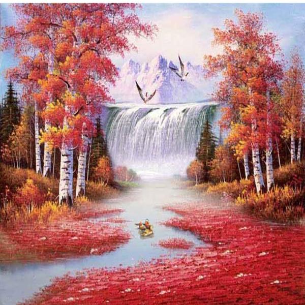  Autumn Waterfall Diamond Painting Kits 5D Diamond Art