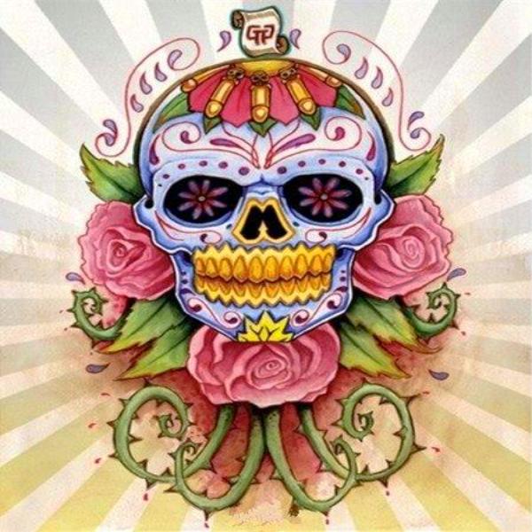 Mexican Sugar Skull Man - 5D Diamond Painting - DiamondByNumbers - Diamond  Painting art