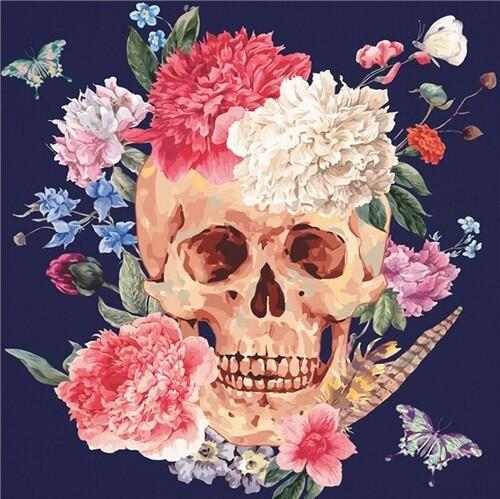 Carnation Skull Diamond Painting Kit with Free Shipping – 5D Diamond  Paintings