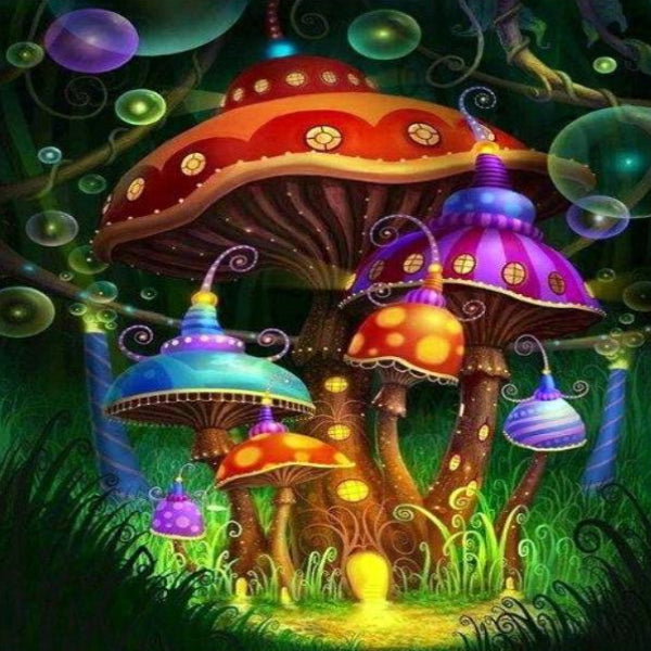 Magic Psychedelic Mushroom - 5D Diamond Painting 