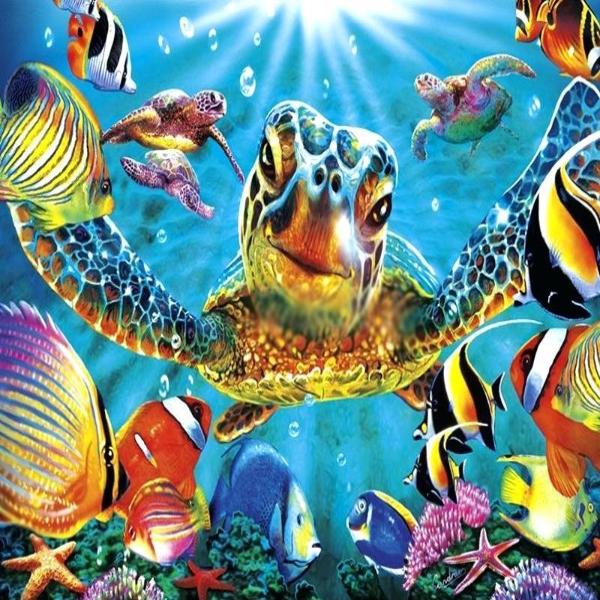 Tropical Sea Turtles, 5D Diamond Painting Kits