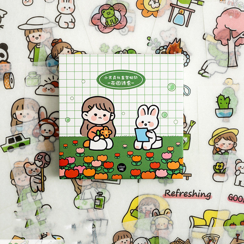 100 girls heart hand account sticker set