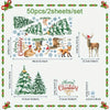 Classic Christmas Wall Stickers 50pcs Set - Watercolor Animals & Snowflakes, PVC Semi-Matte Finish, Self-Adhesive Decals for Glass & Multiple Surfaces, Single-Use Festive Wall Decor