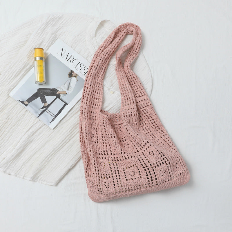 Mesh Hollow Out Simple Woven Bag Girls' Shoulder Bag
