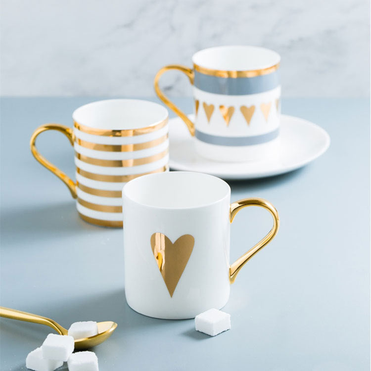 Ceramic Painted Gold Mug Cups For Men And Women
