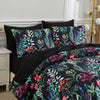 7 Piece Bed In A Bag Floral Comforter Set, Botanical Flowers Comforter And Sheet Set, (Dark Floral, Queen)