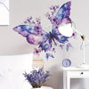 Purple Butterfly Floral Wall Decal Sticker, PVC Material, Removable and Decorative for Bedroom and Living Room