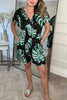 Leaf Print Shorts Jumpsuit Summer Beach Short-sleeved Bodysuit For Women Clothing