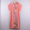Hook Flower Stitching Irregular Slit Sun Protection Beach V-neck Dress