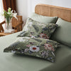 7 Pcs Green Butterfly Floral Comforter Set With Flowers Leaves Pattern- Stain Resistant, Ultra Soft Microfiber, Lightweight, Woven Bedding With 100% Polyester Fiber Fill - Queen/King Size Bed In A Bag For All Seasons