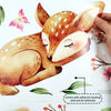 A set of four 11.81*35.43inch*4pcs large peach blossom tree owl deer wall stickers for bedroom living room background wall home decoration stickers self-adhesive MS3260-YL