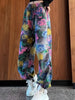 Elegant Floral Print Drawstring Joggers - Thick, Casual & Stylish Women's Pants for Spring/Fall