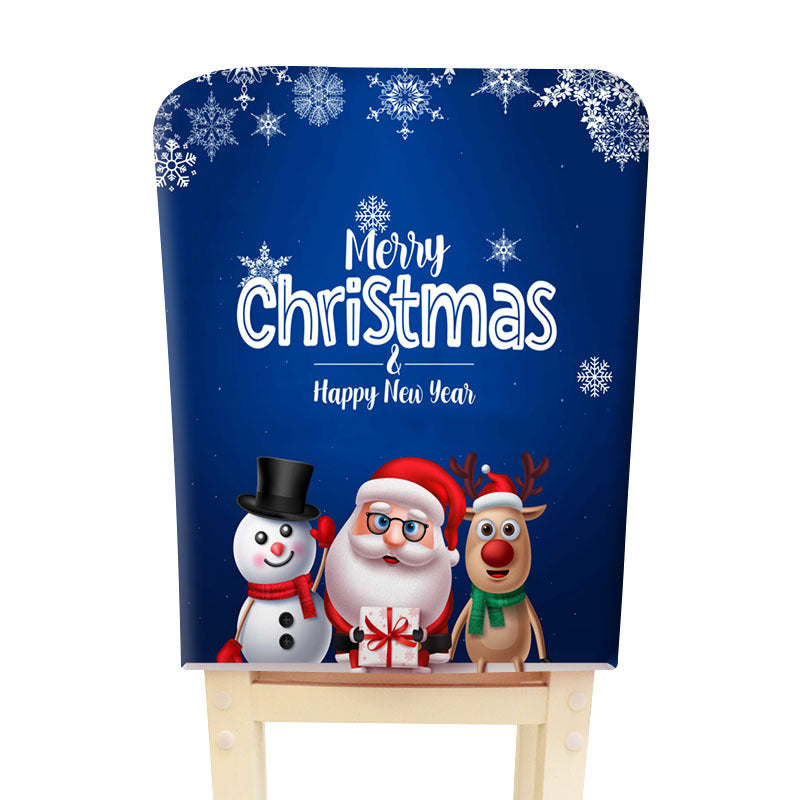 Christmas Table And Chair Cover Cartoon Decorative Printing Christmas Chair Cover Seat Cover