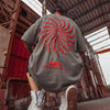 Trendy Round Neck Print Half-sleeve American Street Hip-hop Five-point Sleeve T-shirt