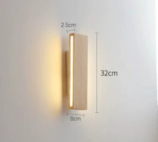 Solid Wood Bedroom Bedside LED Wall Lamp