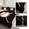 3Pcs Modern Fashion Polyester Comforter Set (1 * Comforter + 2 * Pillowcases, Core Not Included), Sports Theme Baseball Honeycomb Print Bedding Set, Soft And Comfortable Skin-friendly Comforter For Bedroom, Guest Room.