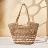 Hollow Pattern Straw Handbag Beach Shoulder Woven Bag