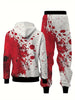 Halloween Men's Hoodie & Sweatpants Set - Casual, Fashion Novelty Pajamas Loungewear Set, Hoodie And Sweatpants Set, Long Sleeve Sweatshirts Jogger Pant 2 Piece Outfits For Men