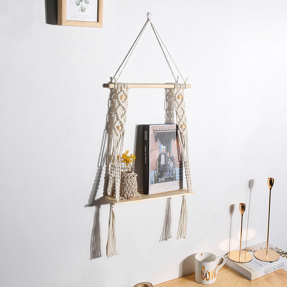 Tassel Leaf Woven Tapestry Rack Decoration Storage