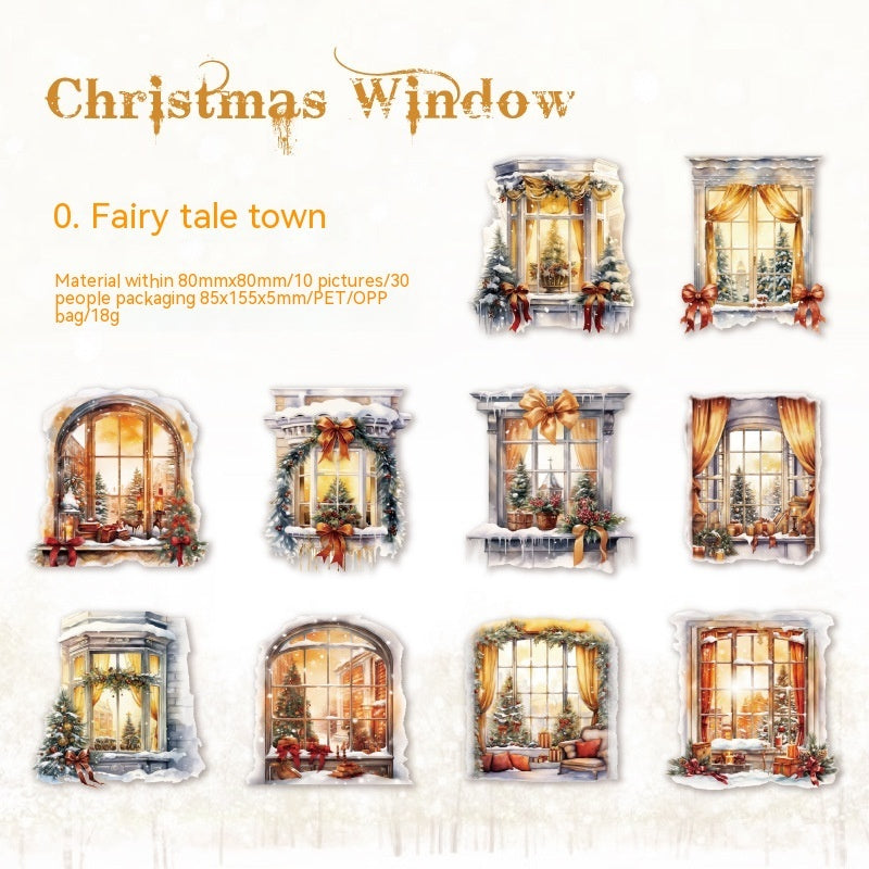 Sticker Package Christmas Window Series Retro Christmas Journal Decoration