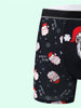 Cckhpc Men's Santa Claus Print Long Boxer Briefs - Breathable, Stretchy & Comfortable for Running & Fitness, Perfect Christmas Gift