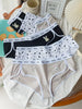 6pcs Cute Cartoon Cotton Thongs for Women - Quick-Dry, Breathable Low-Rise Panties with High Cut Design