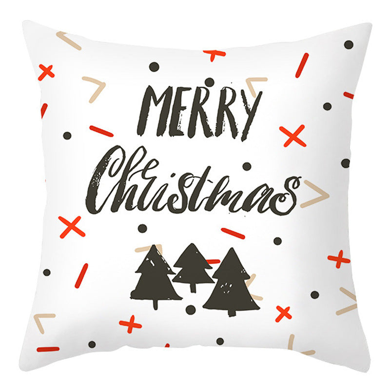 Christmas Pillow Cover Cartoon Letter Print Cushion Cover Office Sofas Pillow Cover