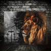 1pc Wooden Framed Canvas Painting - Lion Of Judah Canvas Poster - Religious Theme Pictures Print Painting Wall Art - For Office, Bathroom, Living Room Decor - Inspirational Quotes Canvas Wall Art Decoration - Ready To Hang - Perfect Gift for Her & Him