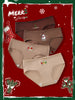 4pcs Christmas-Themed Cotton Briefs for Women - Soft, Comfortable Low-Rise Underwear with Bow Detail