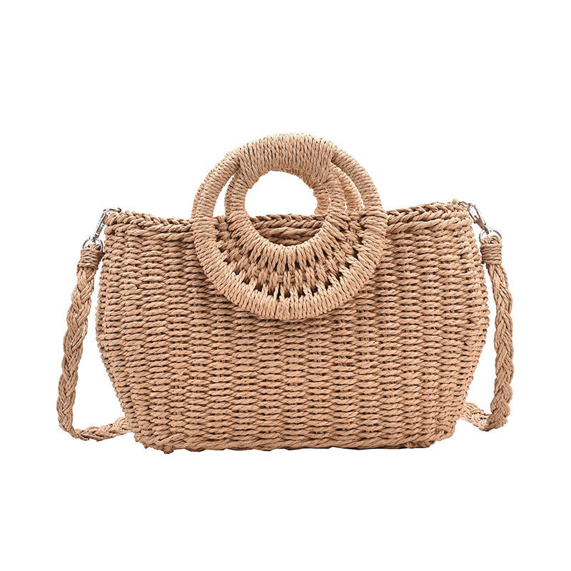 Fashion Woven Messenger Bag Texture Portable Basket Bag